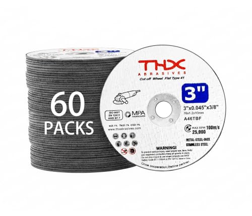 THX 3 Inch Cut Off Wheel,Long-Lasting Thin Cutting Wheel,60 Pack - size: 3" x 0.045" x 3/8"
