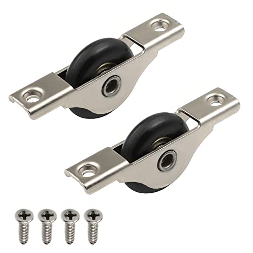 MroMax 2Pcs 29mm/1.14" Dia Screen Door Rollers Nylon Black Sliding Wheel Electroplating Sliding Wheel with Stainless Steel Shell for Garage Screen Door - color: 2 piece black wheel