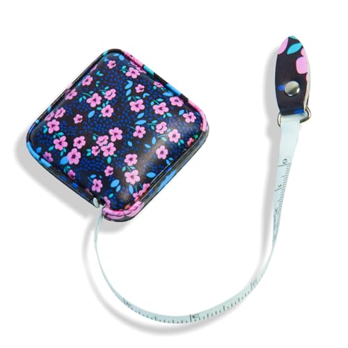 Mini Retractable Soft Tape Measure for Sewing, Fabric, Clothing, Blue Little Flower - color: Blue little flower