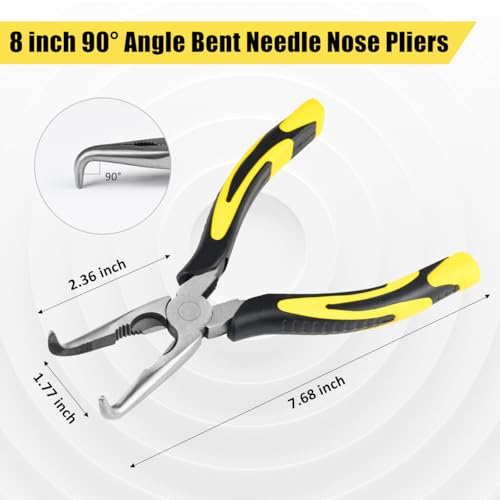 3pcs 8inch Reach Needle Nose Pliers Set for Narrow Spaces
