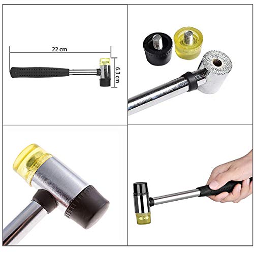 LadyRosian 10PCS Car Paintless Dent Repair Tools Rubber Hammer Tap Down Kits with 9 Different Shaped Rubber Heads for Car Hail Damage Repair - color: Tool a