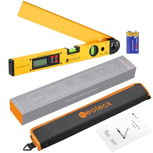 Neoteck 225° 16 inch Digital Angle Finder Aluminum Protractor LCD Backlight - color: Gold