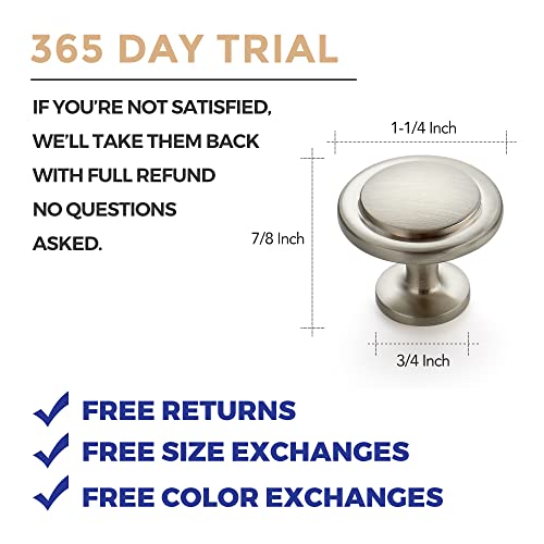 Ravinte Brushed Nickel Cabinet Knobs Zinc Drawer Knobs, 1-1/4 Inch, 30 Pack - color: Brushed Nickel