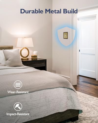 Switch Plates Outlet Covers, 2-Pack Antique Brass Metal Wall Plates - color: Antique Brass, size: 1 Toggle 2PK