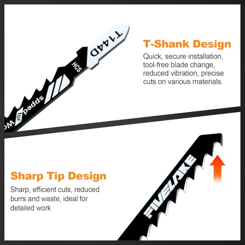 T-Shank Jigsaw Blades Set, 40Pcs Assorted Replacement Jigsaw Blades - style: 40-Pack（40 Pieces, 2 Boxes）