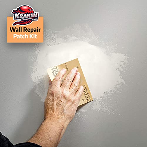 Kraken Bond Drywall Patch Repair Kit - (1x8 fl.oz.) Easy to Use Wall Patch Repair Kit for Drywall Hole & Cracks, Includes Aluminum Self-Adhesive Patch, Grit Sandpaper, Plastic Putty Knife, 1 Pack - size: 1 Pack
