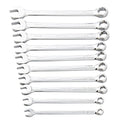 Steelman Pro 10-Piece Metric 6-Point Combination Wrench Set for Mechanics, Chrome Vanadium Alloy Steel, Angled Ends, Storage Rack Included - size: 10-piece