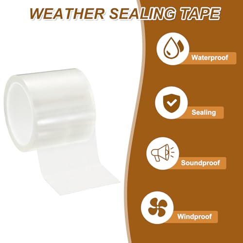 uxcell Window Weather Sealing Tape, 3.9 Inch x 16.4 ft (9.8mil Thick) - size: 3.9 Inch x 16.4 ft x 9.8mil