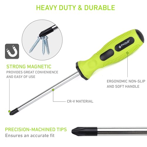 FASTPRO 8-Piece Magnetic Screwdrivers Set, Green - color: Green
