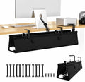 Under Desk Cable Management Tray 36", No Drill Clamp-On Design, Premium Oxford Fabric Cord Organizer Hides Power Strip & Messy Wires, Ideal for Home Office & Gaming Desk