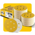 100PCS 6 Inch 600 Grit 150mm 6 Hole Sanding Discs Sandpaper - Premium Gold Round Hook and Loop for Random Orbital Sander - Ideal for Wood, Metal, Automotive - style: 600 Grit - 100 Pack
