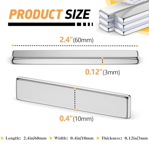 FINDMAG Magnetic Strips with Adhesive Backing, 50 Pack, 2.36x0.39x0.12in - color: Silver, size: 2.36 x 0.39 x 0.12 in
