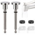 2 Set Universal Tub Spout Diverter Repair Kit Parts, Includes 2 x Diverter Valve Stems, 2 x Cup Seals and 2 x Gates, Bathroom Shower Bathtub Leaky Faucet Repair Replacement Parts (Classic,Chrome)
