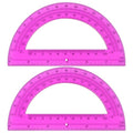 Unjoo Plastic Protractor 6 Inch Math Protractors 180 Degrees, 2 Pack,Purple - color: Purple