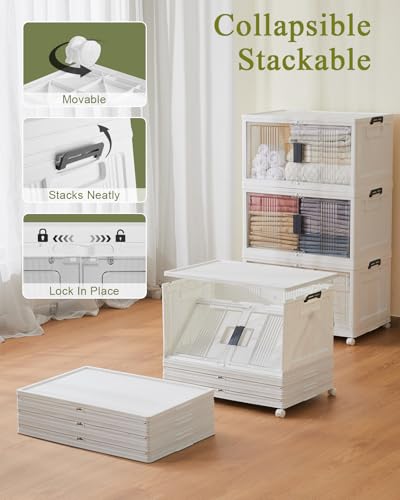 OlarHike 76QT Storage Bins with Lids for Home, Office, Closet, Dorm, 3 Pack - size: 76QT-White