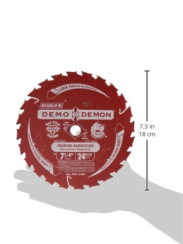Diablo Demo Demon Framing/Demolition Saw Blade - 7-1/4" x 24-Tooth - size: 7-1/4" Dia x 24T x 5/8" Arbor, style: Framing/Demolition