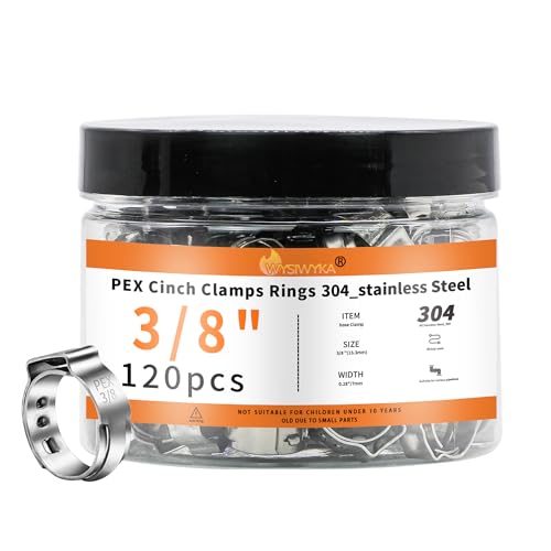 120pcs 3/8 pex crimp rings for PEX Tubing Pipe Fitting Connections - color: 120 Pcs, size: 3/8 inch