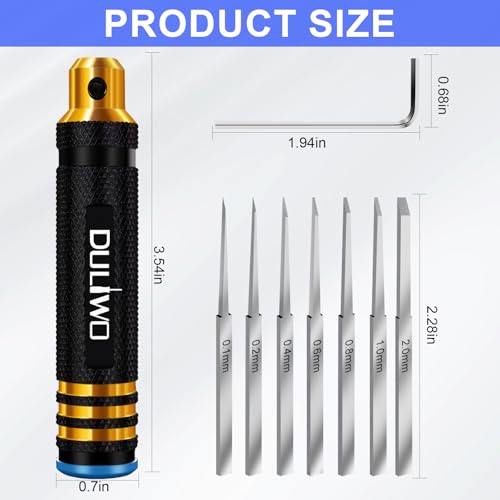 Model Scriber Chisel 7 Blades (0.1/0.2/0.4/0.6/0.8/1.0/2.0mm) - color: Black
