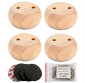 2 Inch Unfinished Wood Bun Furniture Legs Set of 4 - size: 2" height *3.15" diameter