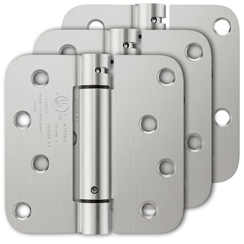 Luxbaro 3 Pack Self Closing Door Hinges, 4 Inch, Adjustable Tension - color: Brushed Nickel-5/8'', size: 4" 3 Pack