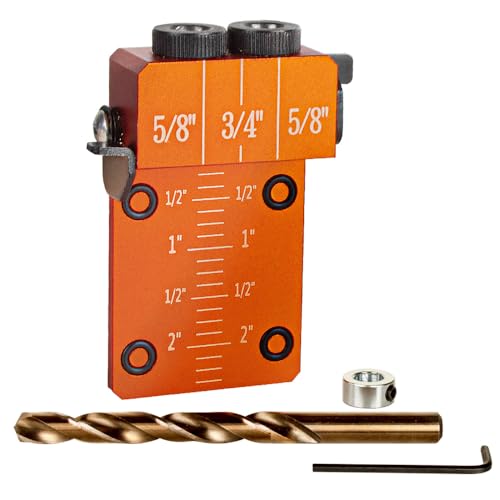 O'SKOOL 3/8" Self-Centering Dowel Jig Kit with Cobalt M-35 Drill Bit - style: Solid Aluminum Dowel Jig Kit