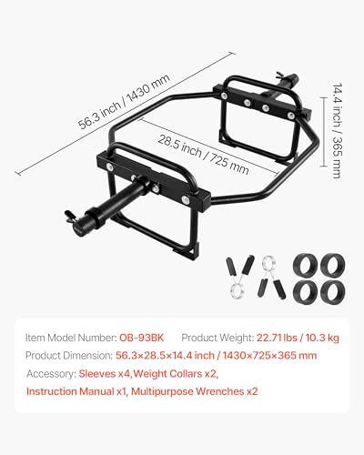 VEVOR Safety Squat Bar, 700 & 1500 LBS, Plus 500 LBS Hex Barbell Trap Bar, Ideal for Squats, Deadlifts, Lunges, Rehab - size: 500 Pounds