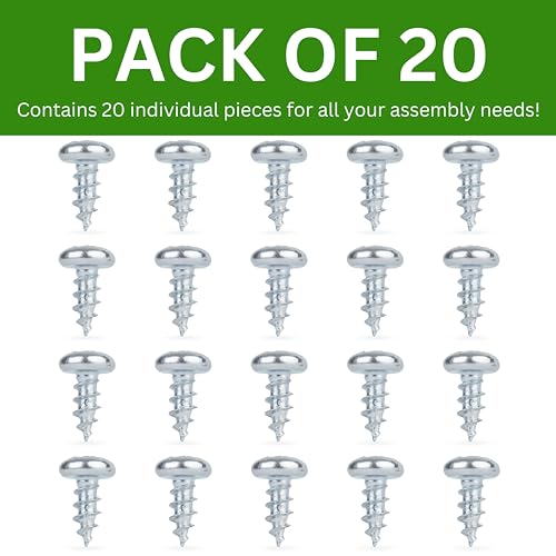 Spare Hardware Parts Replacement for IKEA Furniture Screw Chipboard Flat TRX Screw - Part #123502 | Chipboard Screw M4.0-1.8×10 Full Thread with 4mm Hex Recess | Pack of 20 - size: 123502