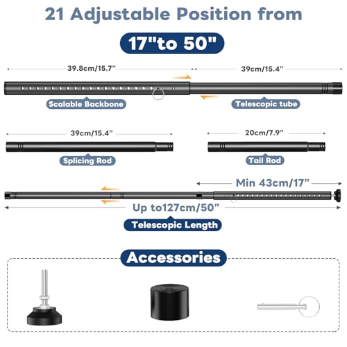 Abiglifty Sliding Door Security Bar, 17-50 Inch - color: Black