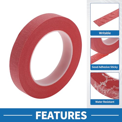 Painters Tape Easy Removal 0.8 Inches x 52.5 Yards Red - color: Red, size: 0.8 Inches x 52.5 Yards