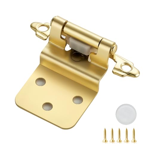 Gold Cabinet Hinges Self Closing, 3/8 Inch, 20 Pack (10 Pairs) - color: Gold, size: 3/8 inch Insert