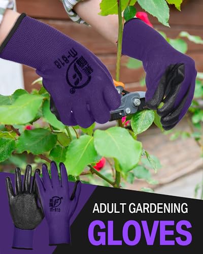 Potchen 72 Pairs Garden Work Gloves Bulk Pack for Men and Women - color: Purple