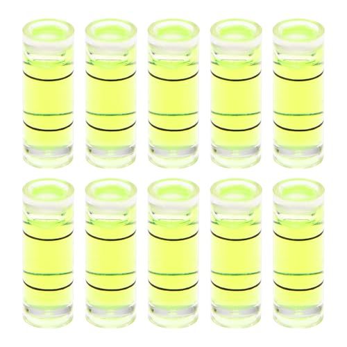 HARFINGTON 10pcs Small Cylindrical Bubble Level Vials 6.5x18mm PMMA Mini Horizontal Bubble Spirit Level Measuring Layout Tools for RV TV Picture Frame Hanging Tool Leveler - size: 6.5x18mm