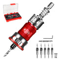 Upgrade 10PCS Countersink Drill Bit Set with Adjustable Depth Stopper - color: Red, size: Extended - Quick Adjustment
