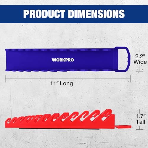 WORKPRO 2-Pack Magnetic Wrench Organizer, 12-Piece Gripper Wrench Holder - style: Stubby Wrench Organizer(2PC)