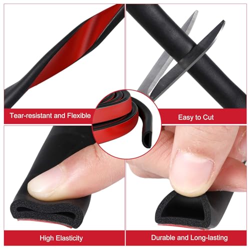Pangda 26ft Foam Rubber D Shape Seal Strip 0.75" W x 0.38" H Self Adhesive EPDM Rubber Weather Stripping RV Slide Out Seal Heavy Duty Automotive Weather Stripping for Car Truck RV Boat Home - size: 26ft, style: 0.75" W X 0.38" H