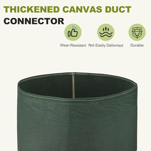 Duct Connector (20") - Flexible Canvas Female Fit Air Duct Vibration Noise Reducing Ducting Coupler Pipe Fitting Coupling for HVAC Ventilation Exhaust Fan Vent Systems, Green - size: 20 Inch