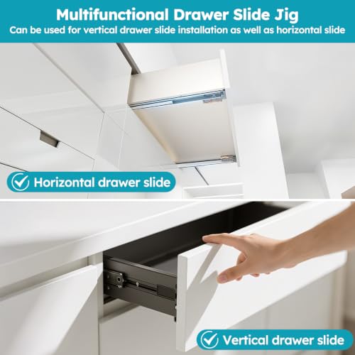 Drawer Slide Jig with Toggle Clamp & Magnetic Arm, Precision Cabinet Tool