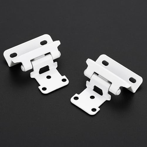 30 Pack 15 Pair White Cabinet Hinges, 1/2" Semi Wrap Kitchen Hinges - color: White, size: 1/2" Semi Wrap