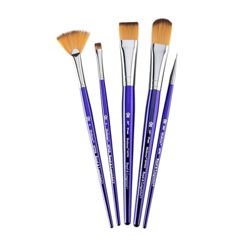 Royal & Langnickel Moderna, 5pc Oval Wash & Blender Brush Set for All Painting Mediums, Includes - Oval Wash, Blender, Fan & Liner Brushes Purple - style: Oval Wash Variety