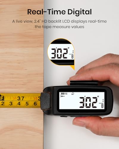 ACPOTEL Digital Laser Tape Measure, 131ft Laser & 16ft Tape | Real-Time Display, 6 Units, Distance/Area/Volume/Midpoint, 20-Value Memory, Rechargeable, Measuring Tape for Pro & DIY Use - color: Warm Yellow