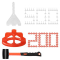 DGSL Tile Leveling System 1/16", 500 Tile Spacers and 200 Red Cap, Hammer - size: 1/16 Inch * 500 Base+200 Caps
