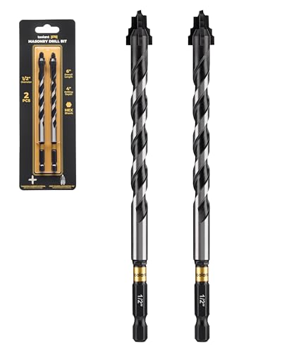 toolant 1/2" Serrated Eccentric Masonry Drill Bits, 2-Piece Set - size: 1/2"(2pcs)