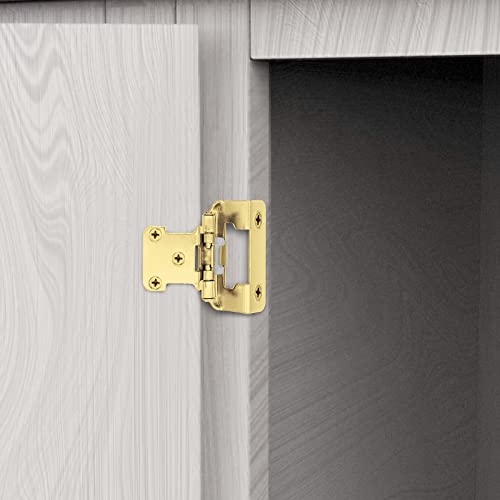 20 Pack (10 Pairs) 1/2 Inch Overlay Partial Wrap Hinges Brass Gold - color: Brass Gold, size: 20 Pack (10 Pairs)