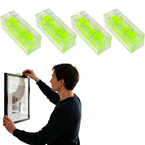 4PCS Small Bubble Level 10×10×29mm(0.39x0.39x1.14in) Small Leveler Tool - size: 4pcs 10x10x29mm (Non-Magnetic)