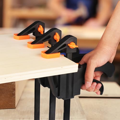 8 Pack 6 Inch F Bar Clamp, Medium Duty 160lbs One Handed Clamps/Spreader, Bar Clamps for Woodworking, Crafting, by GENHAKON - size: 8 Pack 6 Inch