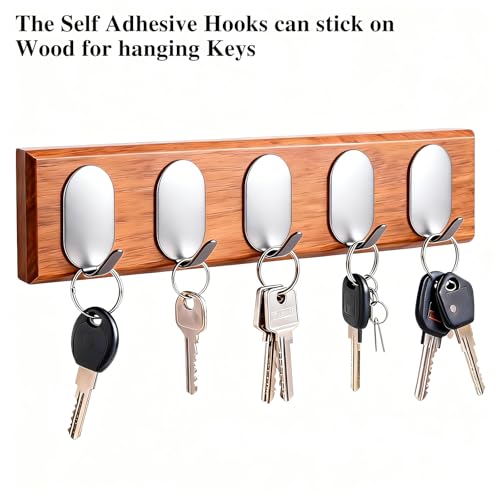 10 Pcs Metal Hooks, Adhesive Hooks for Hanging, Key Hooks, Wall Hooks, Coat Hooks, Door Hooks, Towel Holder, Picture Hanger, Stainless Steel Hooks, Storage Hooks, Utility Hooks (Silver) - color: Silver