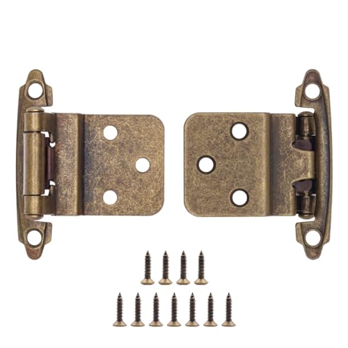 30 Pack (15 Pairs) 3/8 Inch Inset Antique Brass Hinges Self Closing - color: Antique Brass, size: 30 Pack (15 Pairs)