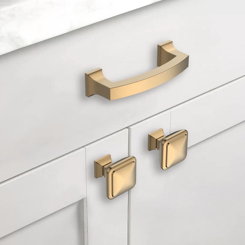Asidrama 20 Pack 3 Inch(76mm) Hole Centers Champagne Bronze Kitchen Cabinet Handles, Gold Cabinet Pulls Kitchen Cabinet Hardware for Cupboard Drawer Pulls - color: Champagne Bronze, size: 3" Hole Center, style: 20 Pack