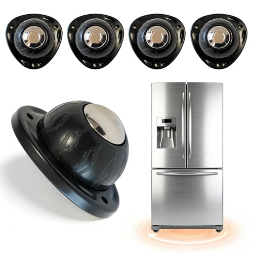 Heavy Duty Self Adhesive Furniture Casters 4 Pack Stick-On Swivel Wheels - color: Black-4