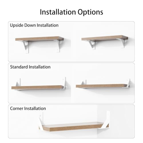 White Shelf Brackets 3 x 4 Inch, Wall Mounted Small Shelf Bracket 4Pack - size: 3x4inch-white